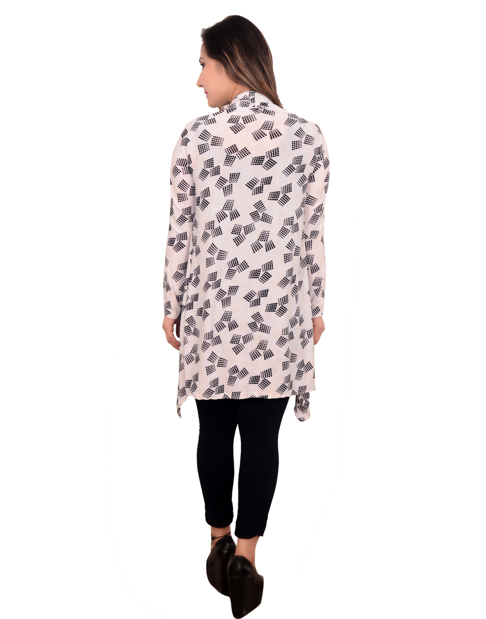 White Printed Shrug