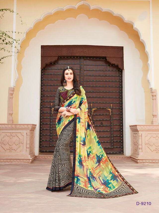 Green Fancy Digital On Rangoli Georgette