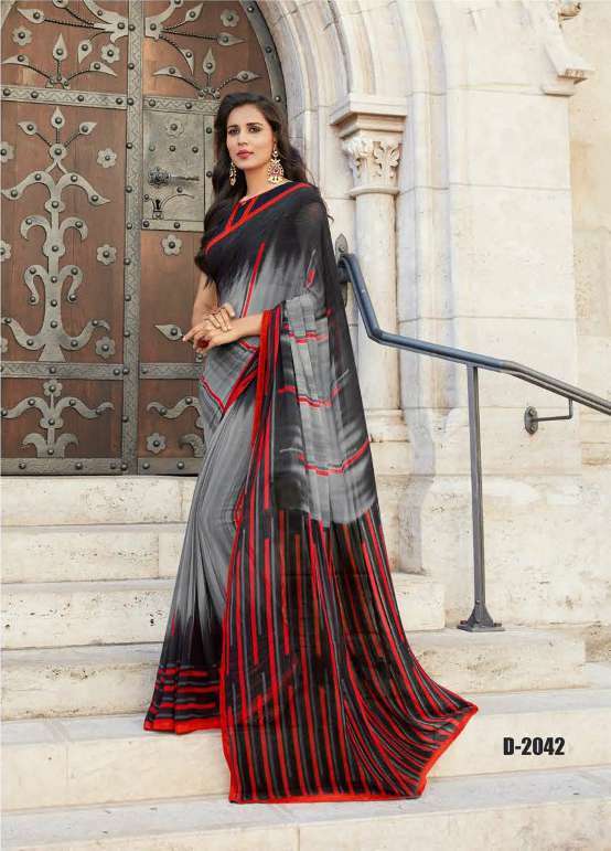 Orange Designer Silk Sarees