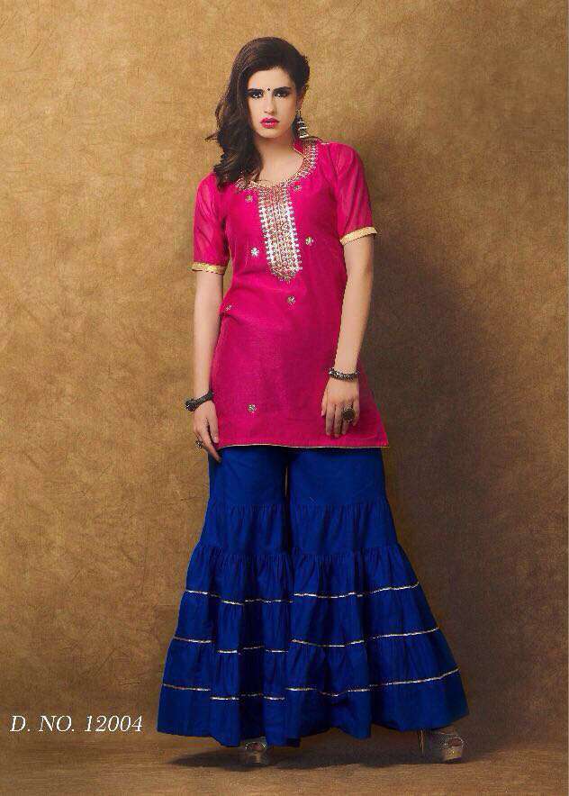Chanderi With Gota Patti Handwork Suit