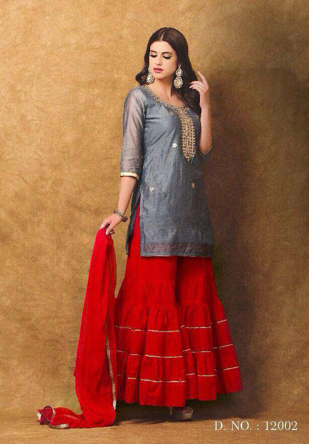 Chanderi With Gota Patti Handwork Suit