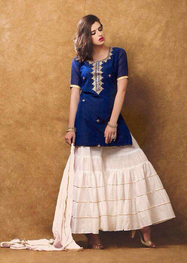Chanderi With Gota Patti Handwork Suit