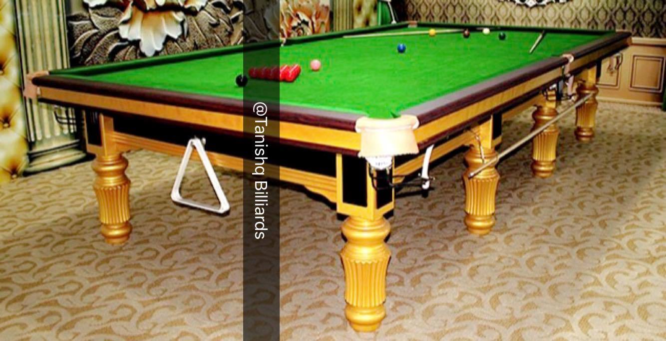 Imported Billiards Table - Solid Seasoned Hardwood, 12ft X 6ft Playing Area, Green Cloth | Premium Steel Block Cushion, Imported Italian Slates, Complete With Accessories