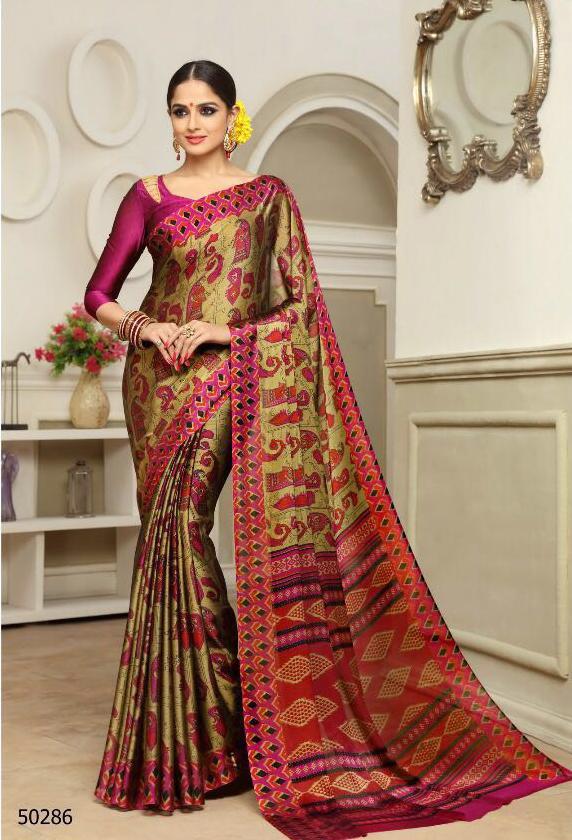 Blue Exclusive Printed Bangalori Silk Saree