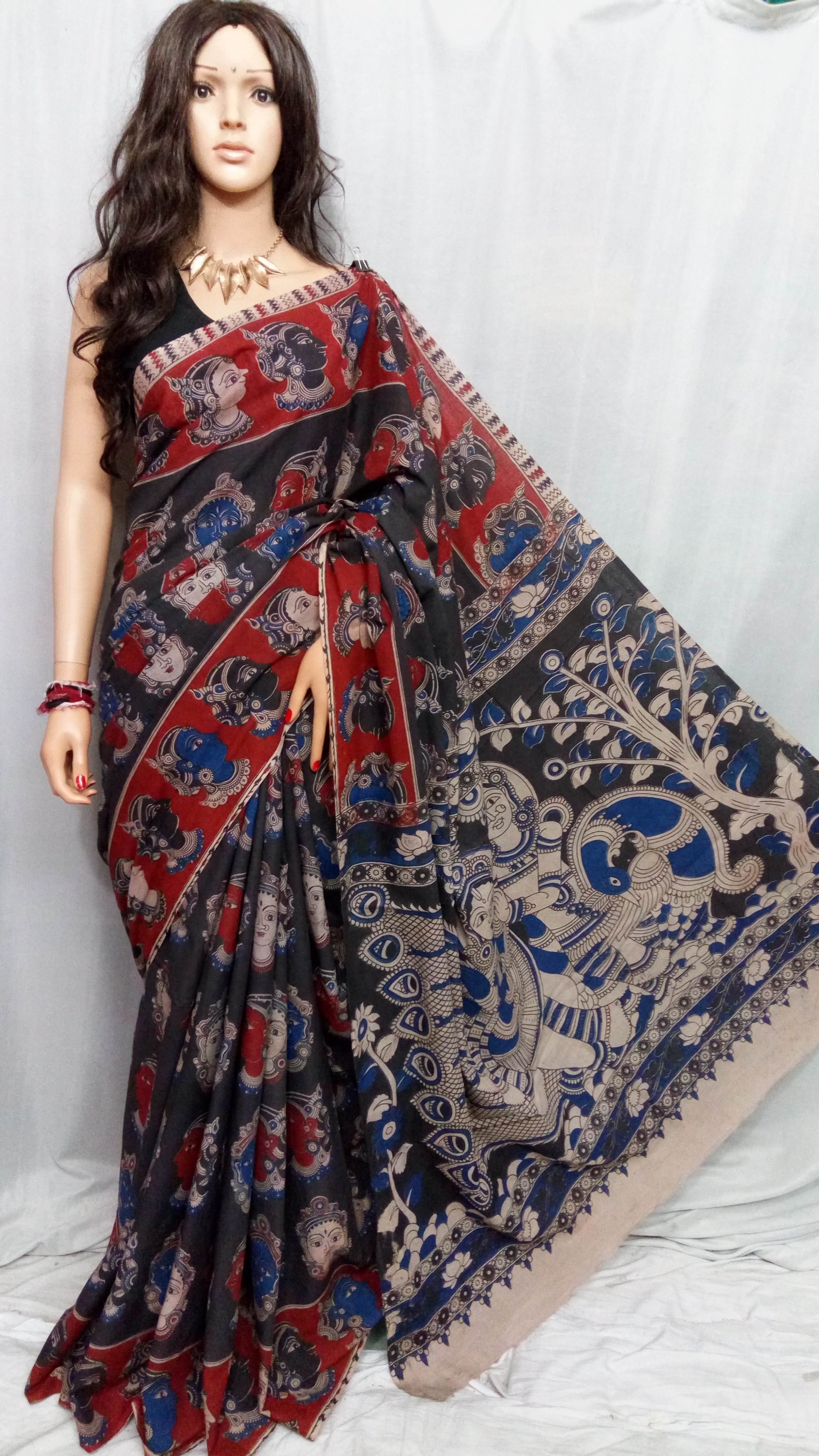 Multicolor Kalamkari Sarees.