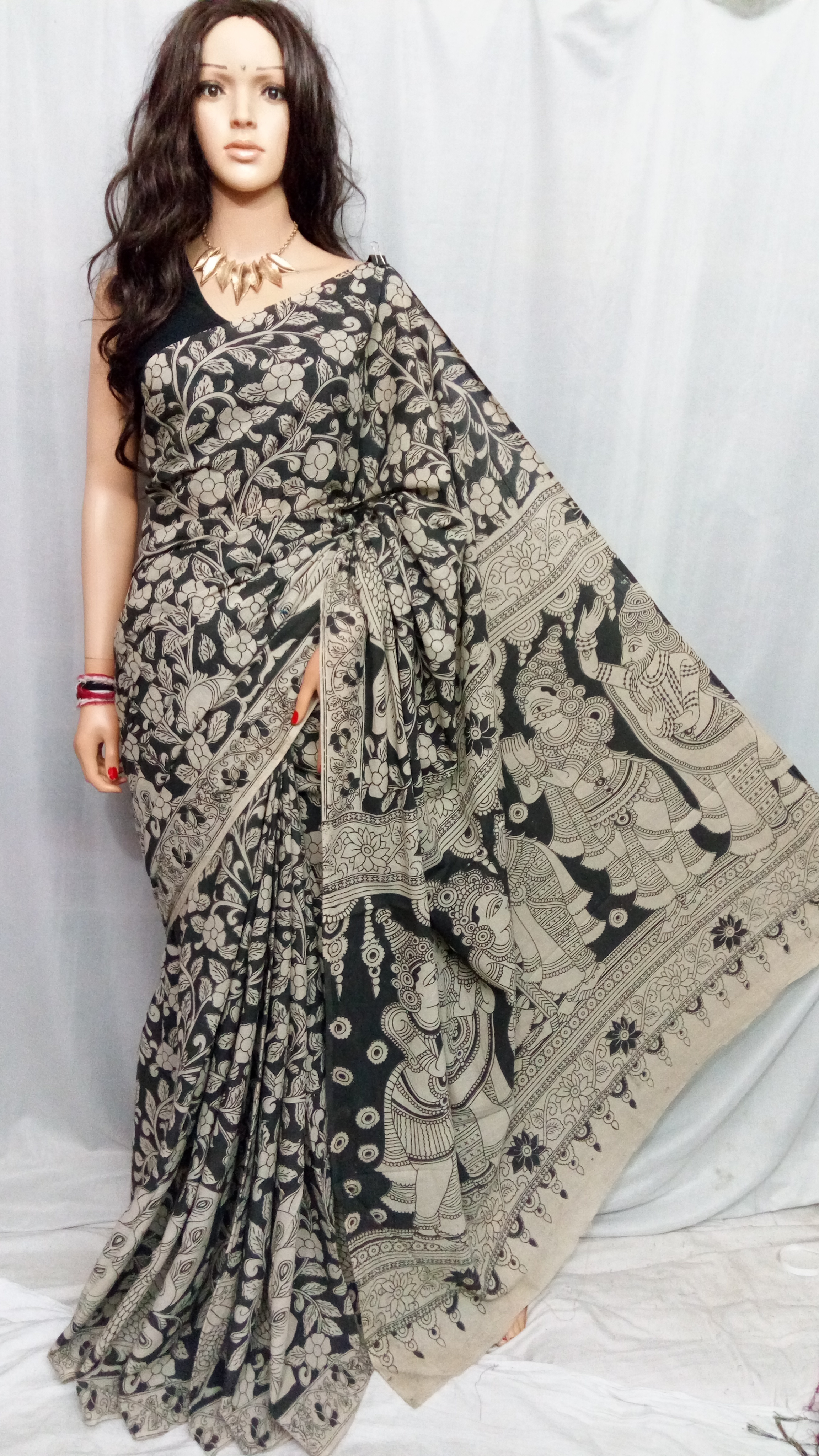 Multicolor Kalamkari Sarees.