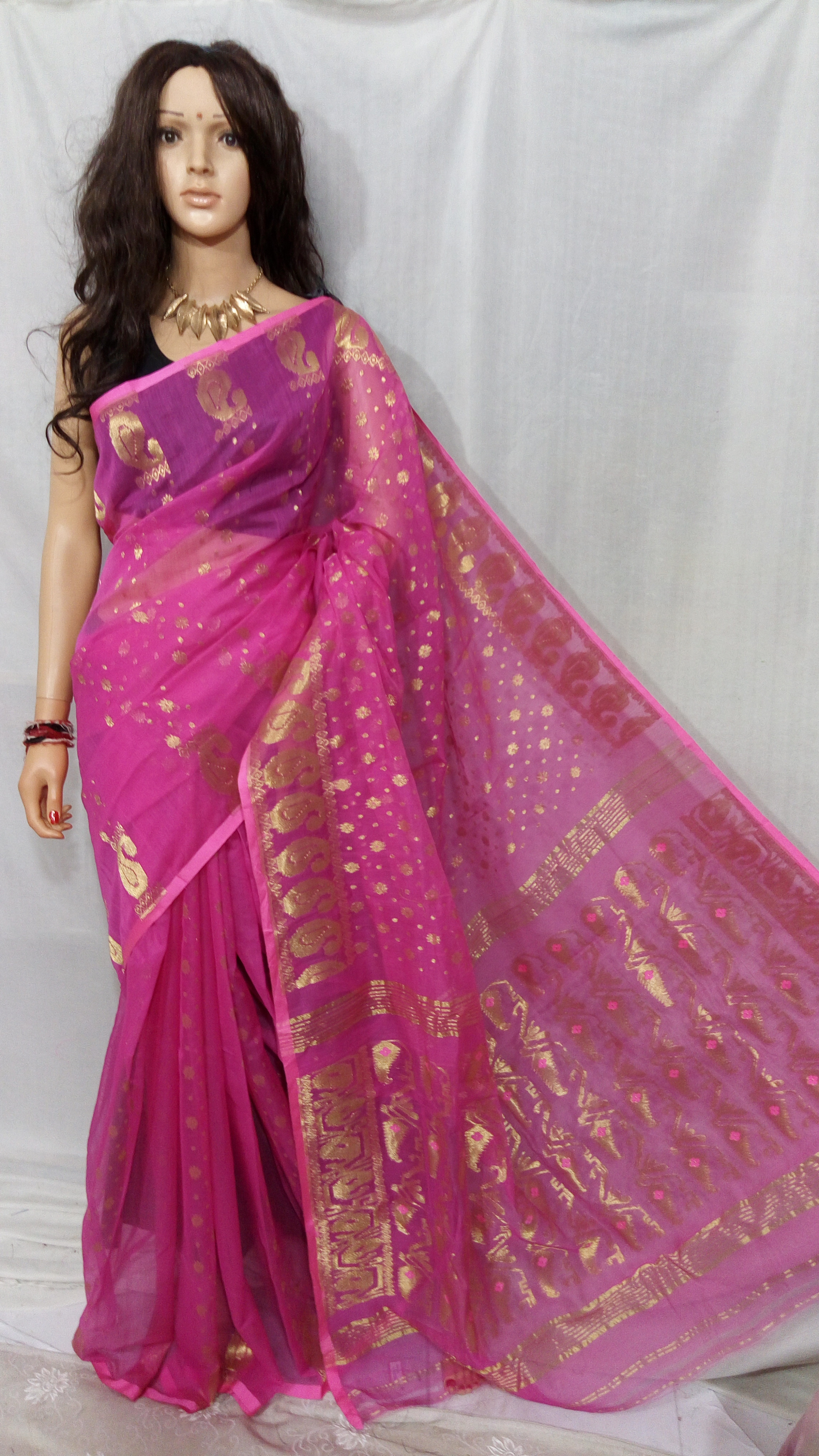 Pink Soft Jamdani Saree