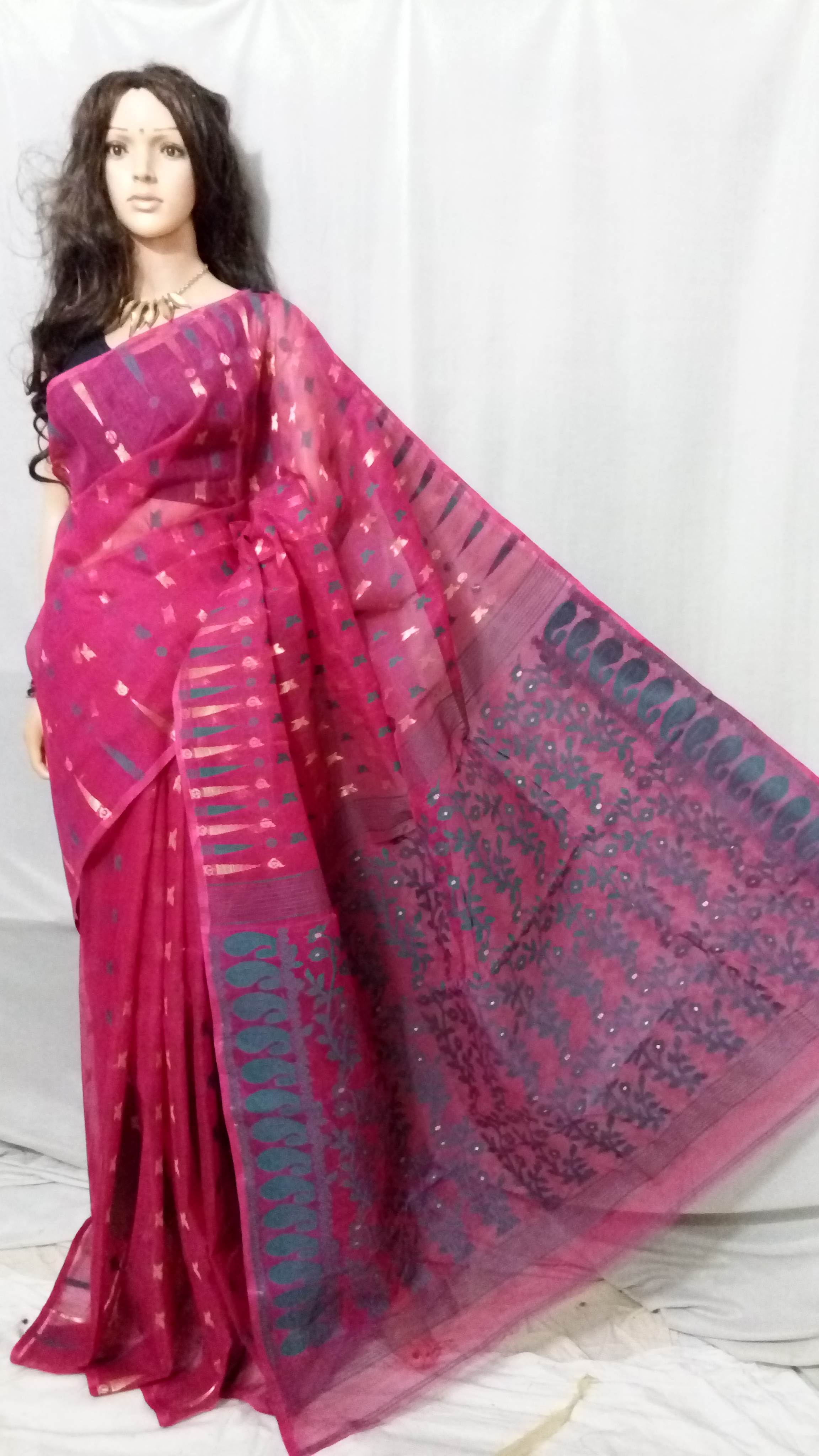 Pink Soft Jamdani Saree