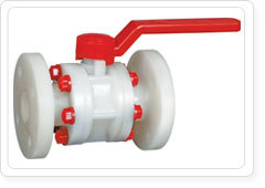 PVDF Ball Valve - 1/2" to 4" Size, Full Bore Design with Flange End Connection, 100 PSI Pressure Rating