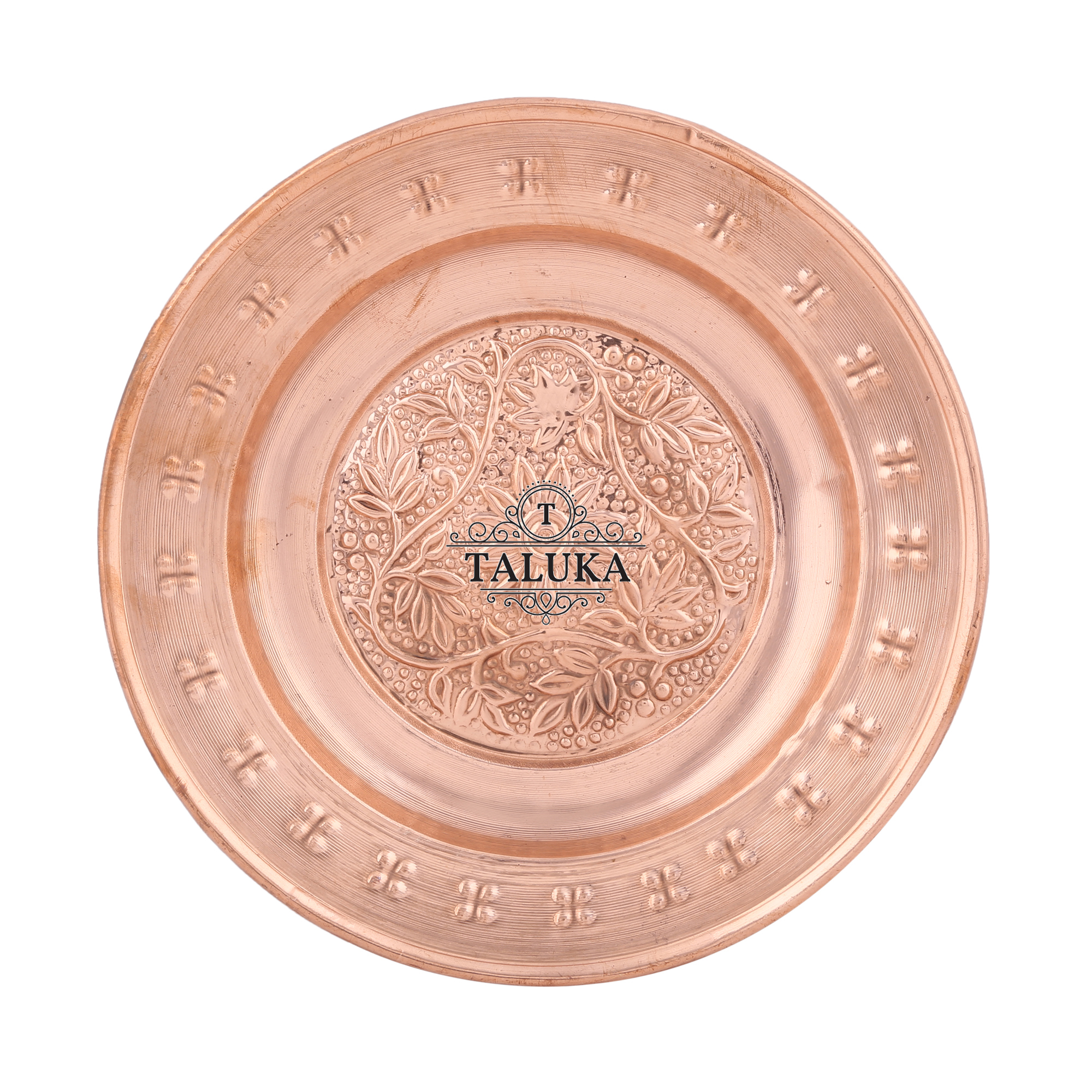 Copper Etching Plate Half Plate - Pure Copper, 8.11" Diameter, 150 Grams | Ideal For Indian Cuisine Like Curries, Daal, Biryani, And Bread