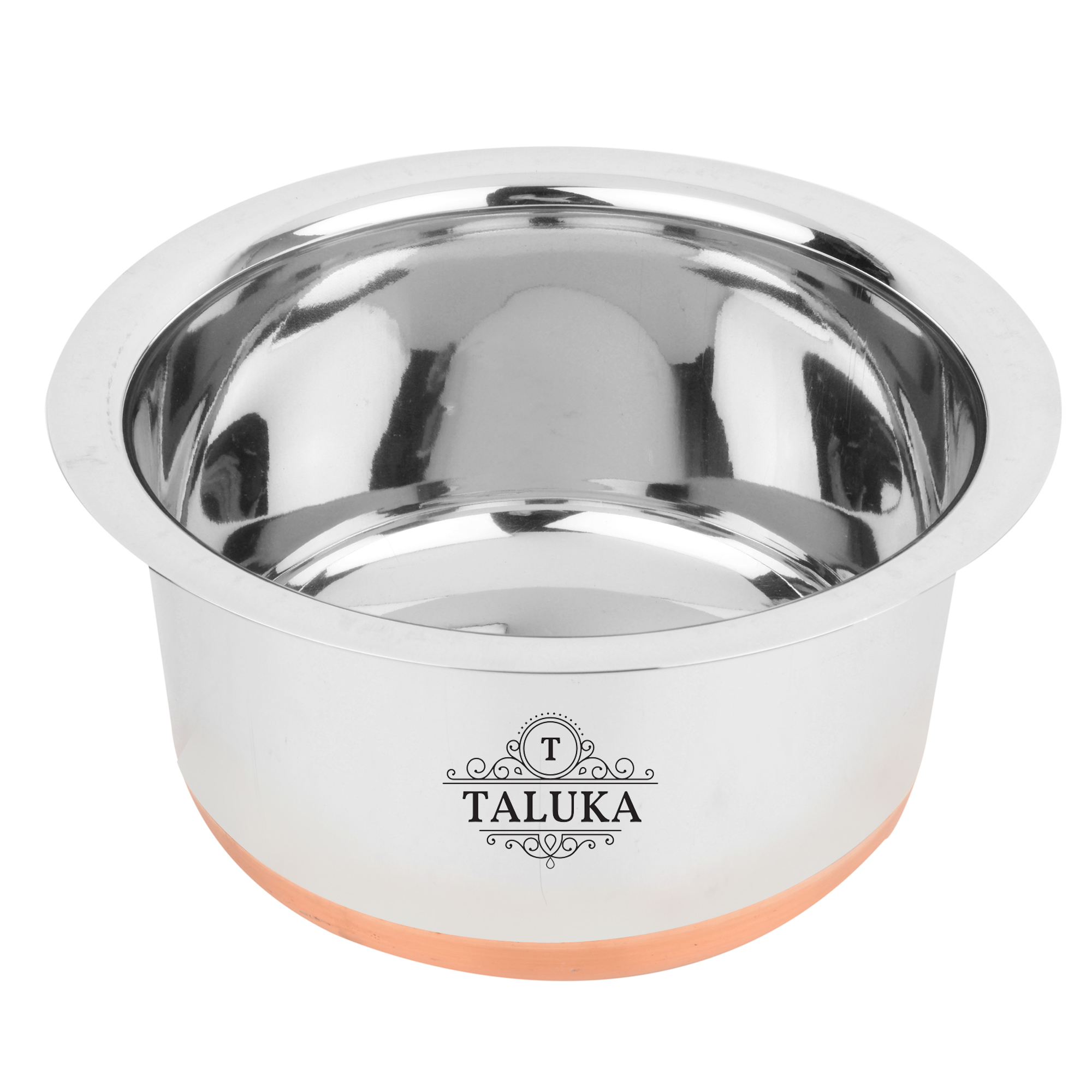 Stainless Steel Copper Bottom Tope - 7 Inches Diameter, 1 Liter Capacity, Silver Color | High Polish Finish, Food Grade, Dishwasher Safe, Strong And Sturdy