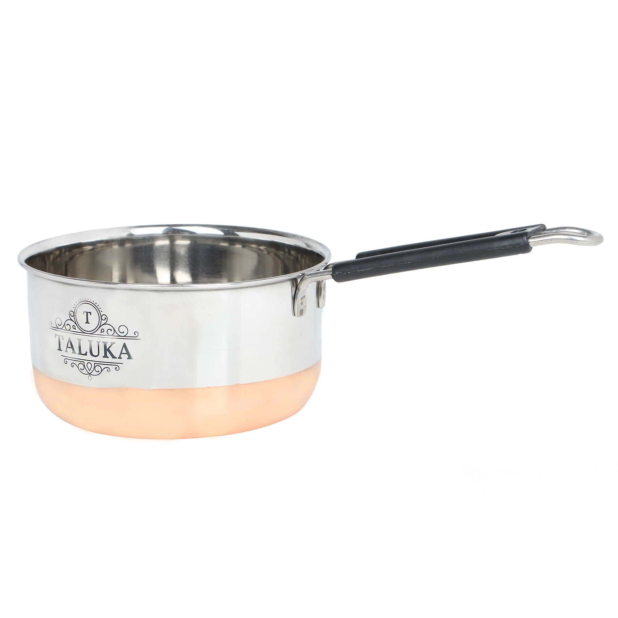 Stainless Steel Copper Bottom Saucepan - 1 Liter Capacity, 6.8 Inch Diameter, Silver Color | High Polish Finish, Food Grade, Dishwasher Safe