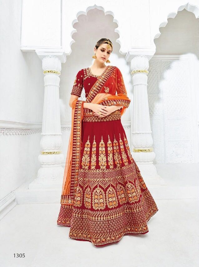 Ethnic Wedding And Partywear Velvet Lehengas
