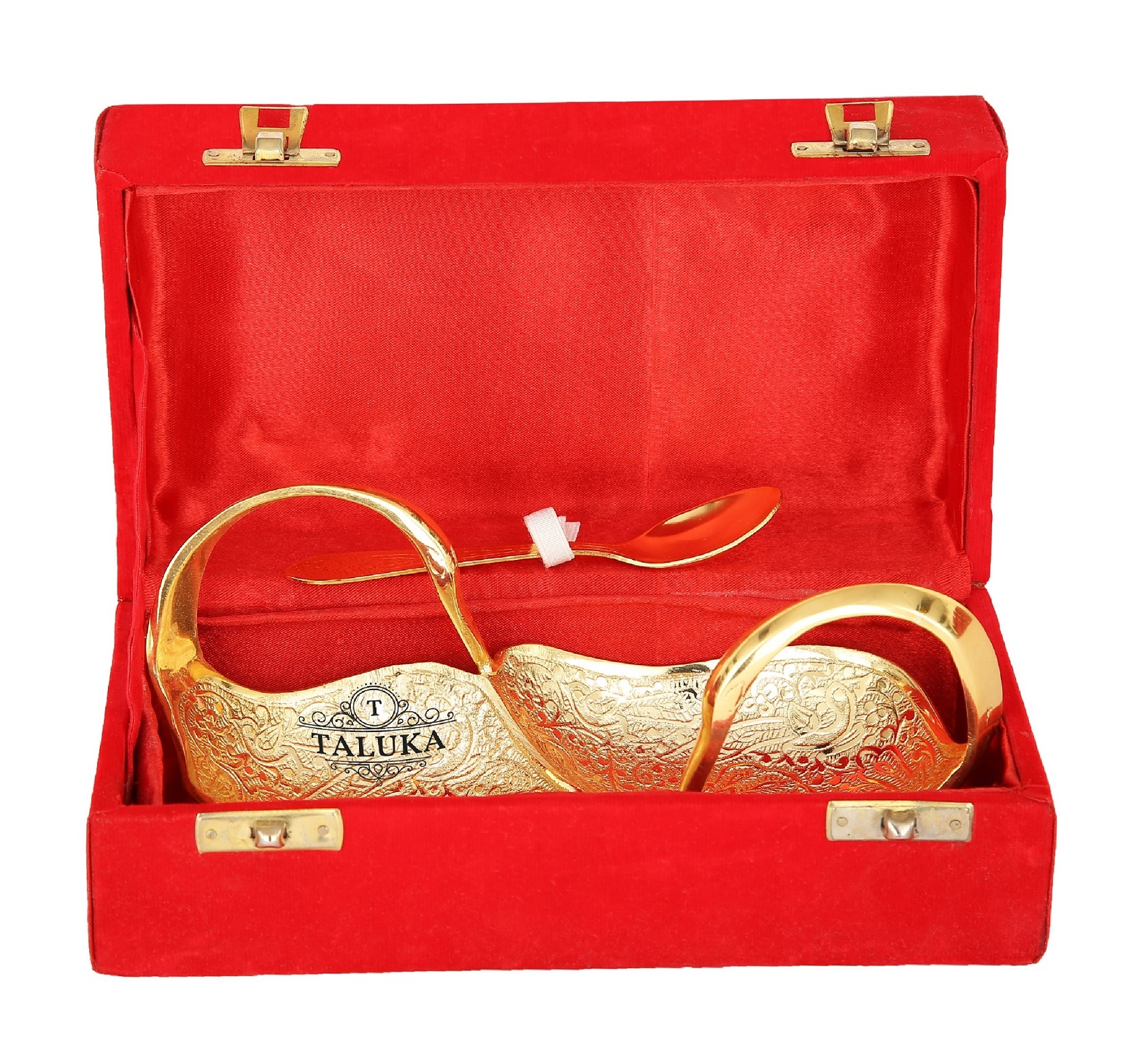 Gold Plated Duck Design Dessert Bowl - 550g, 6.5" Diameter, 3.2" Height, 250 Ml Capacity, Elegant Antique Style, Comes In Attractive Red/blue Gift Box