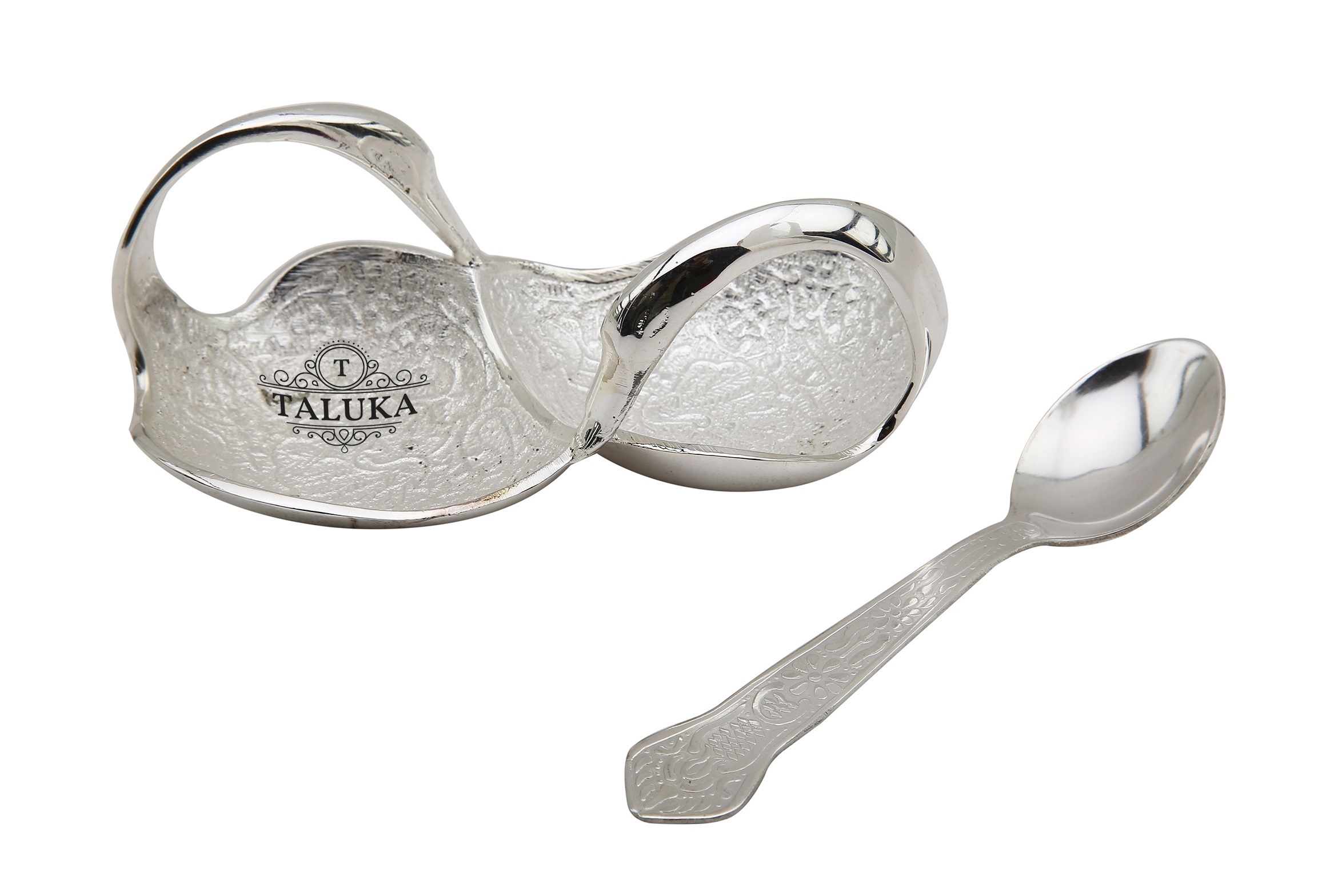 Silver Plated Ice Cream Bowl With Handle - 6.5" Diameter, 280 Ml Capacity | Antique Elegant Design, Ideal Gift For Diwali, Christmas, Birthdays