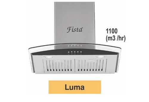 Luma Chimney - Stainless Steel, 60cm Size | 1100m3/hr Air Flow, 3 Speed Push Button Control, Baffle Filter, Dual 1.5 LED Lamps