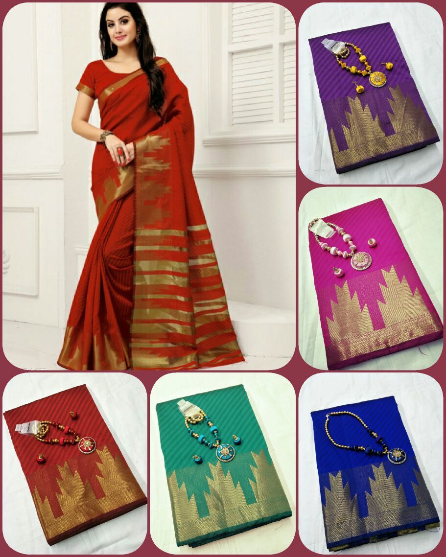 Woven Magenta Exclusive Leechi Jacquard Weaving Saree