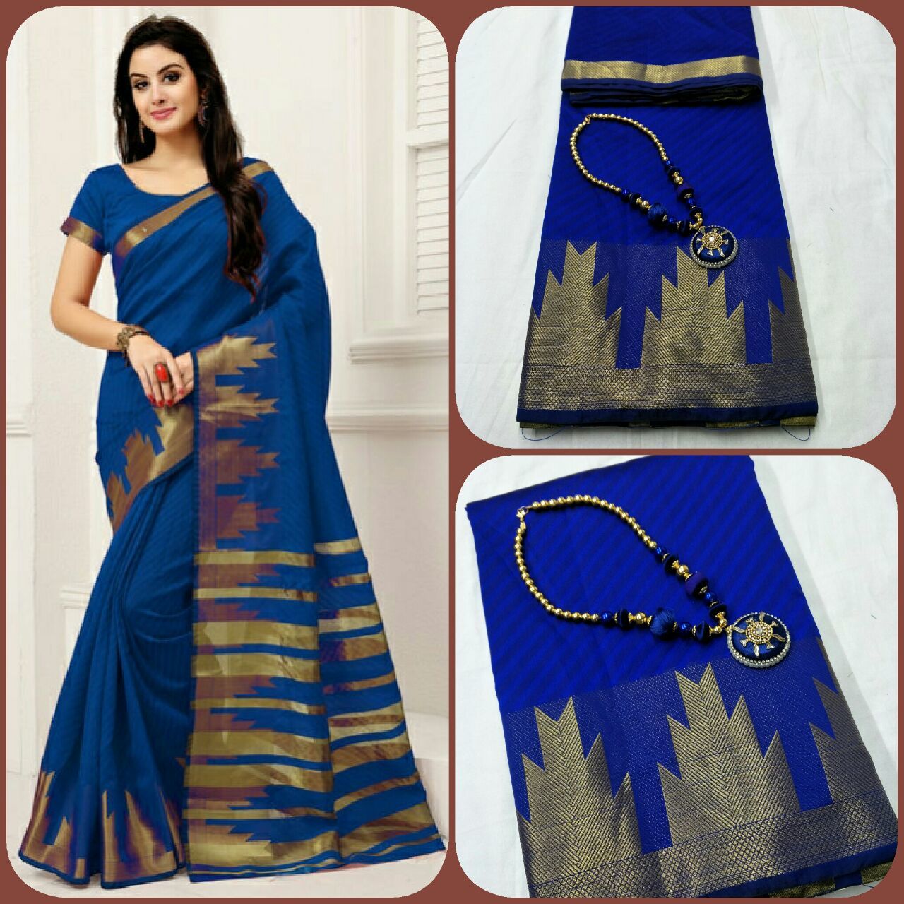 Woven Magenta Exclusive Leechi Jacquard Weaving Saree