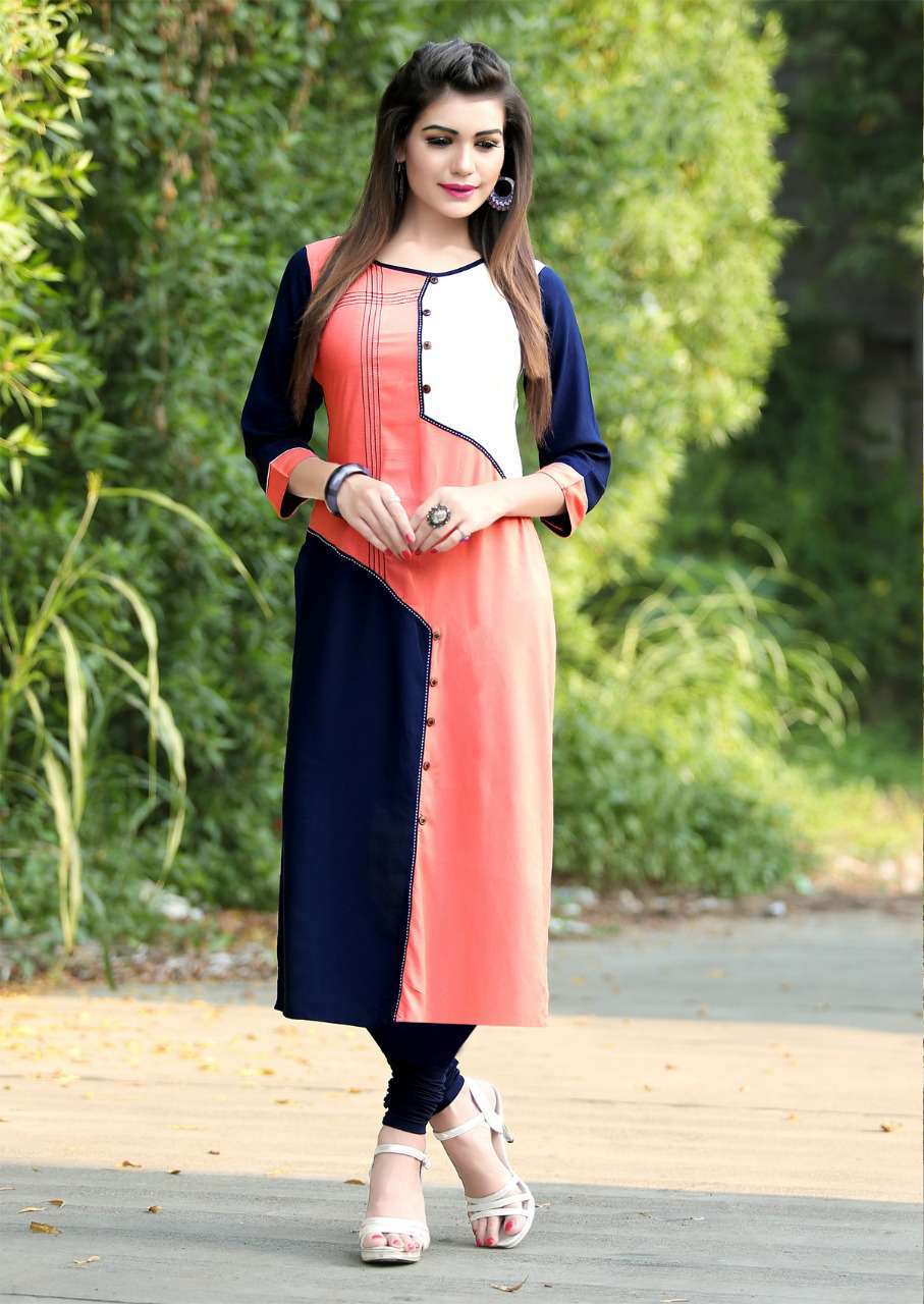 Rayon Kurti - Multi Color, L/xl/xxl Size | Printed Design, Perfect For Party Wear