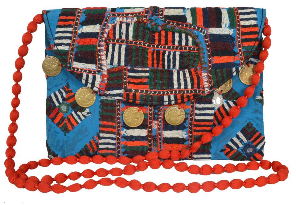 Vintage Banjara Fabric Clutch Bag - 7x9 Inches Snap Button Closure | Lightweight Design For Women