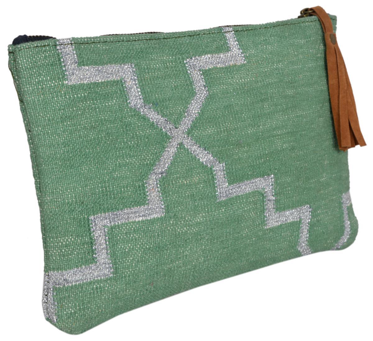 Silver Zari Dhurrie Clutch Bag Gender: Women