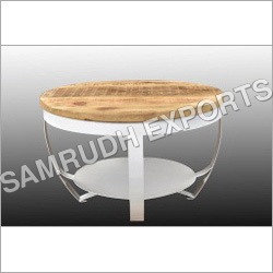 आयरन कॉफी टेबल (मैंगो लकड़ी की टॉप)