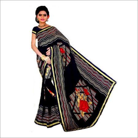 महिलाओं के ज्यामितीय प्रिंट साड़ी