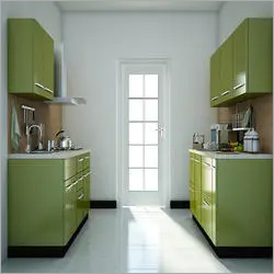 Parallel Modular Kitchen - Mdf, Bwr & Bwp Plywood, Custom Dimensions, Modern Color Finishes | Antibacterial, Eco-friendly, Scratch Resistant, Easy To Clean, Durable