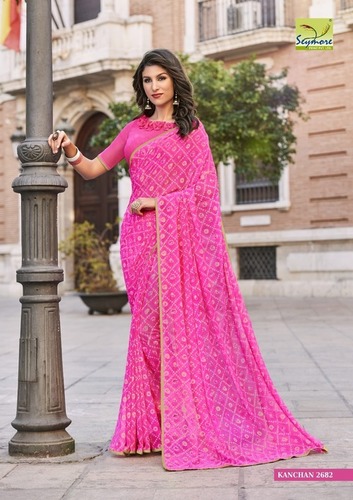 Pink Fancy Georgette Sarees