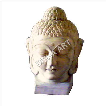 लकड़ी के बुद्ध चेहरे की मूर्ति