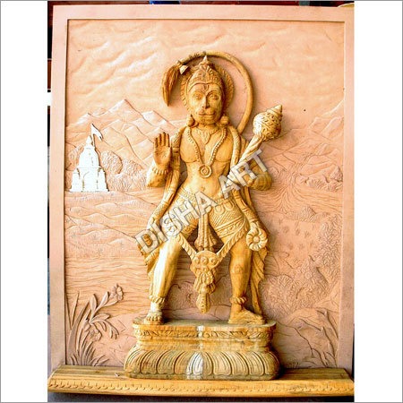 Wooden Hanuman Statue - Polished Finish , Traditional Brown Color with Detailed Carvings and Termite-Proof, Crack-Proof Quality