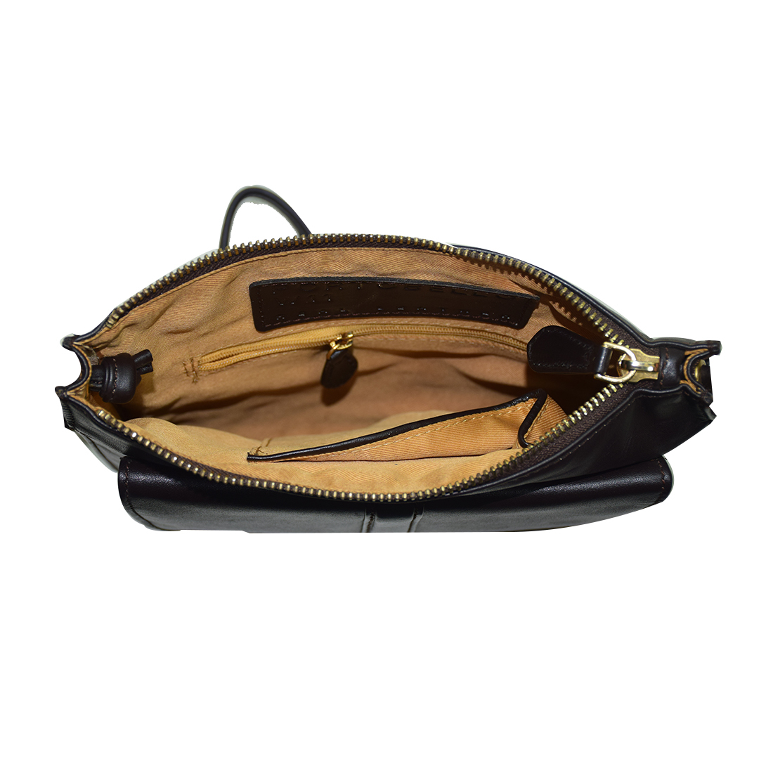 Black Leather Sling Crossbody Bag