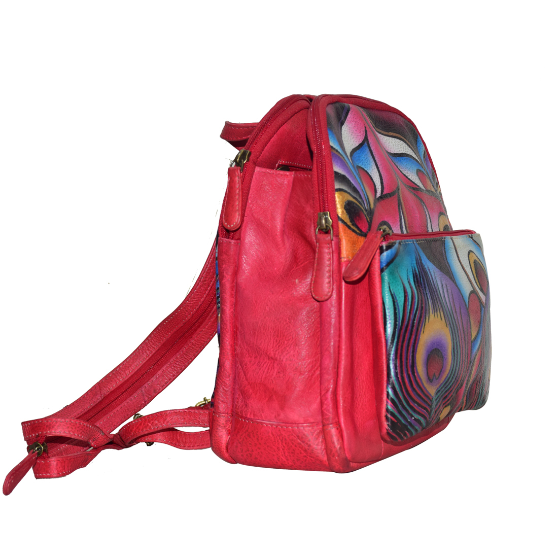 Bag Hand Painted Leather Backpack