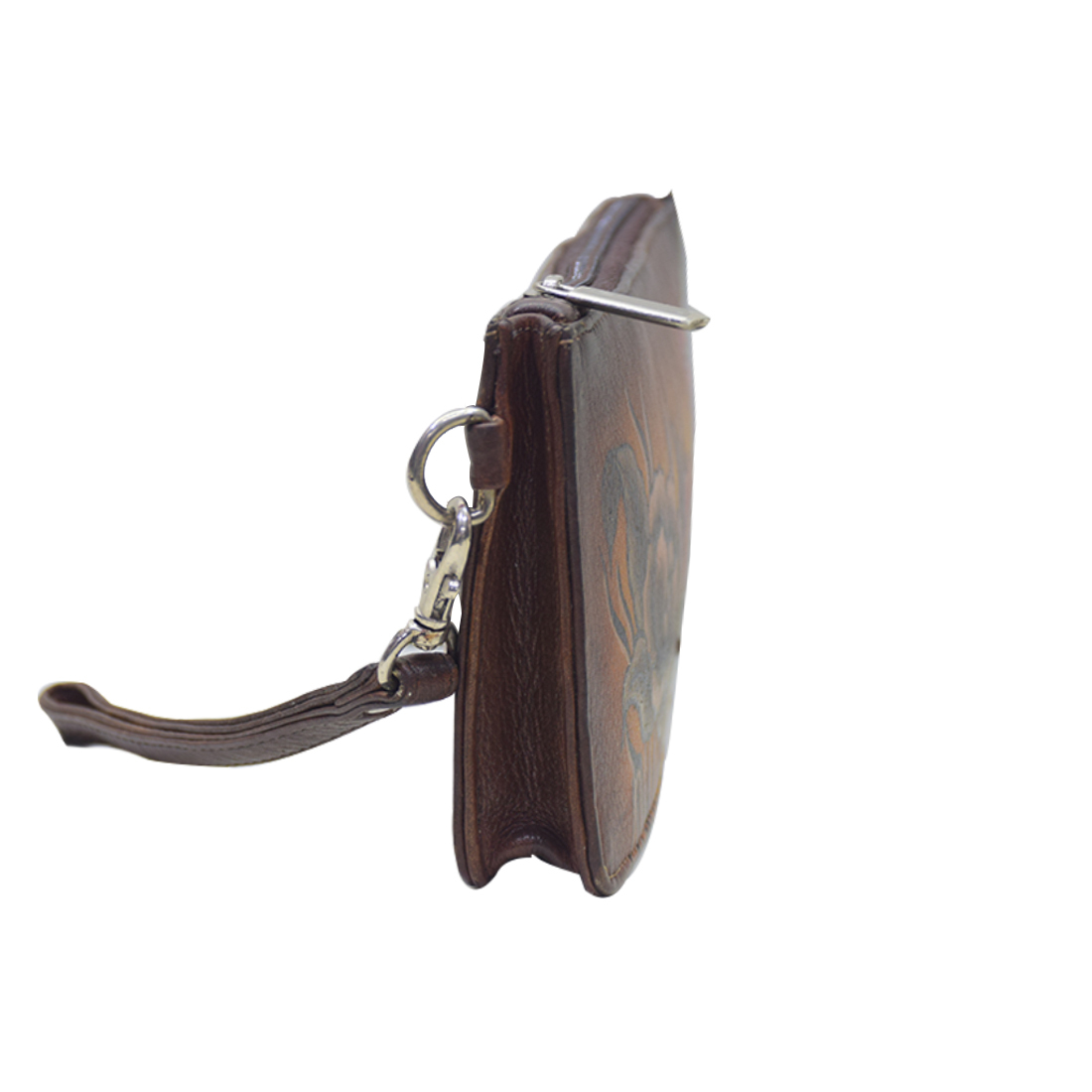 Ladies Purse Hand Painted Leather Wristlet Wallet
