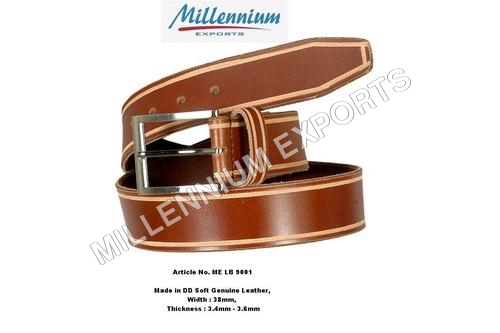 Genuine Leather Belt - Leather, 42 Inch, Brown, Metal Buckle | Hand-Stitched, Durable, Stylish, Comfortable, Classic Design