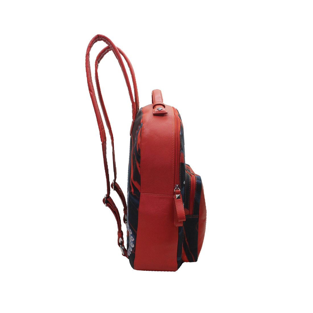 Printed Canvas Leather Backpack Design: Antique
