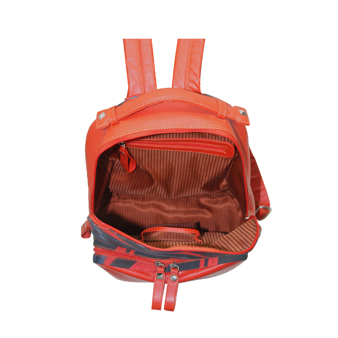 Printed Canvas Leather Backpack Design: Antique