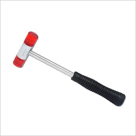 Hammer With Handle - Rubber And Steel Material, 1.5 Inches Head Diameter , 12 Inches Long Red Grip