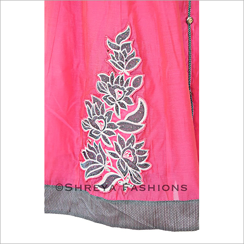 Anarkali Suit - Net Fabric, Floor Length, Pink Color | Elegant Embroidery, Sleeveless, Comfortable Wear, Eye-catchy Look, Intricate Pattern