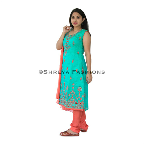 Chanderi Silk Ladies Churidar Suit