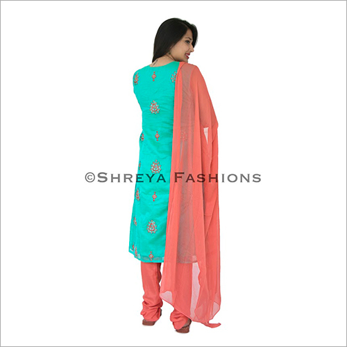 Chanderi Silk Ladies Churidar Suit