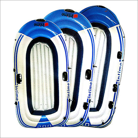 Blue And White Inflatable Boat