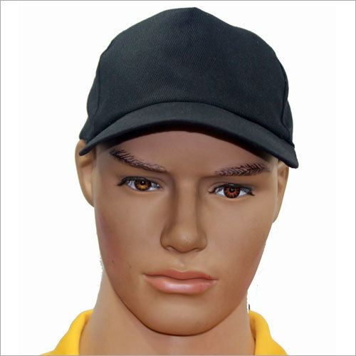 Mens Black Cap - Cotton Material, Available in Multiple Sizes, Black Color - Ideal for Salesmen and Sportsmen, Sun and Rain Protection, Trendy Design