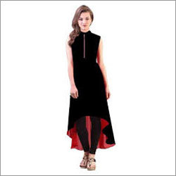 Cotton Kurtis - High-Quality Breathable Fabric, Trendy Western Sleeveless Design in Black | Comfortable Fit, No Fade, Machine Washable for Fashion-Forward Girls