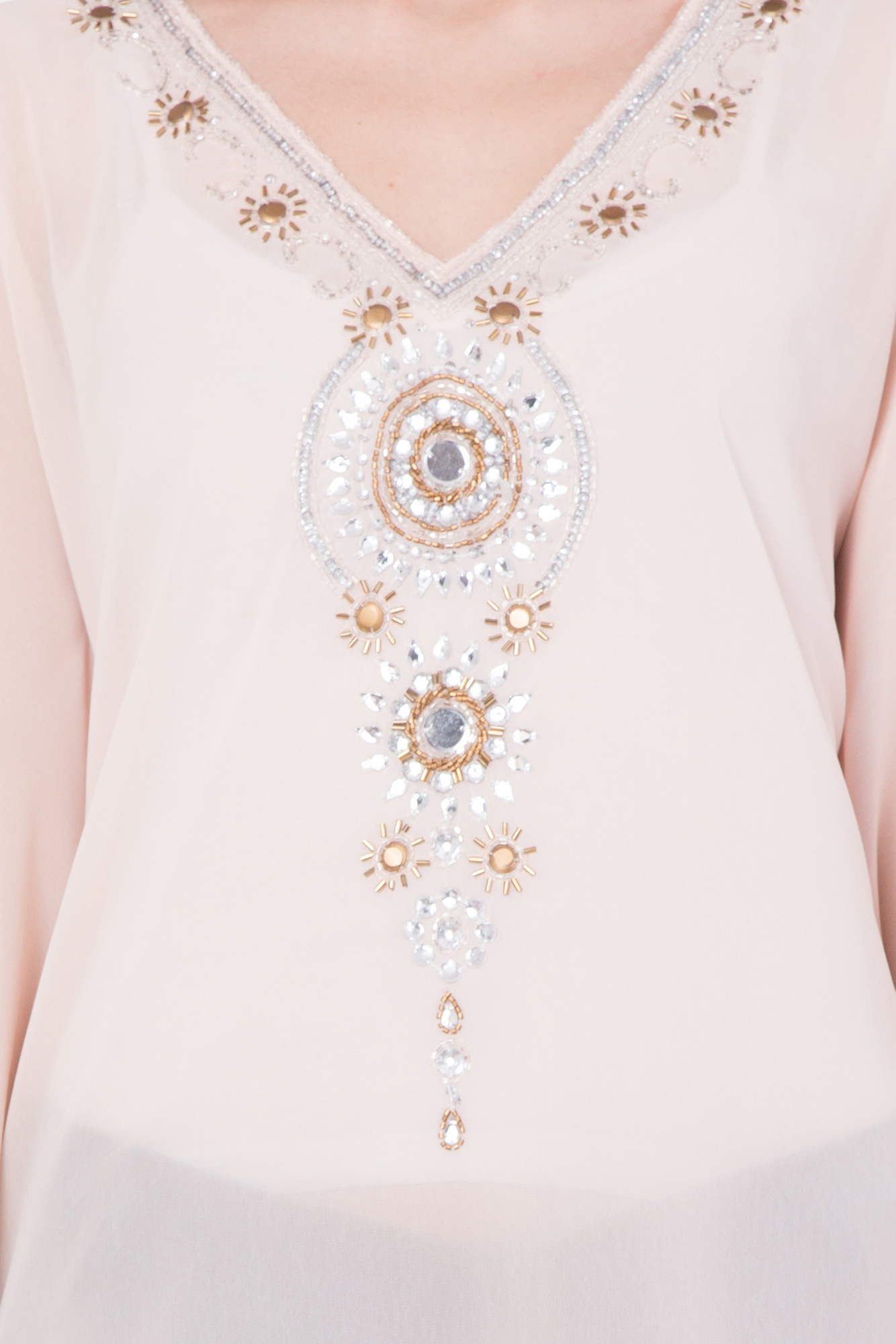 Kaftan - Polyester Beaded Design, Size S | All Season Wear, Dry Clean Feature, Our Logo