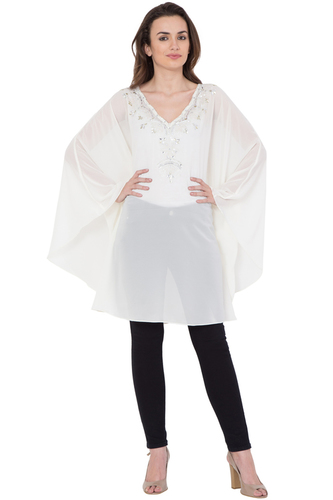 Kaftan - Polyester Beaded Design, Dry Clean Only Feature, Handwork Detailing, Large Hip Size 1016, 889 Length