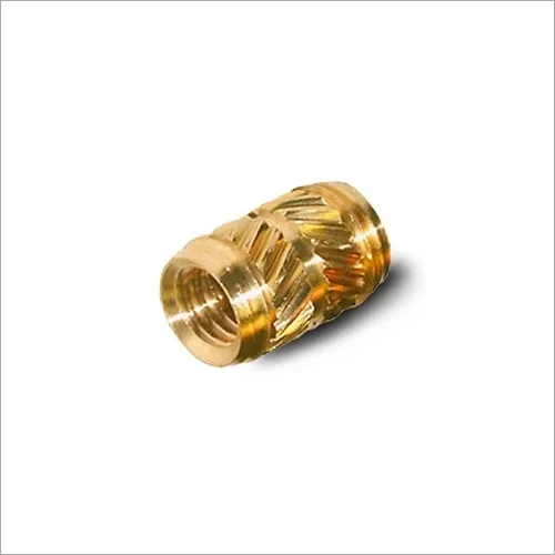 Brass Cross Threaded Inserts - M1.5 to Custom Sizes | Golden Finish, Precision Threads for Plastic Injection Molding