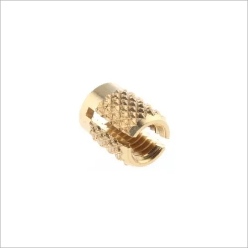 Brass Knurled Insert - M3 to M10 Round Shape, Golden Finish | High Precision Threaded Inserts for Plastic and Wood Applications