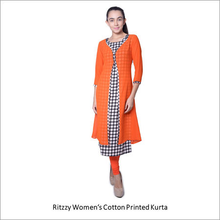 Womens Cotton Printed Kurta - Length: 1219.2 mm | Elegant Design, Comfortable Fit, Versatile Style for Everyday Wear