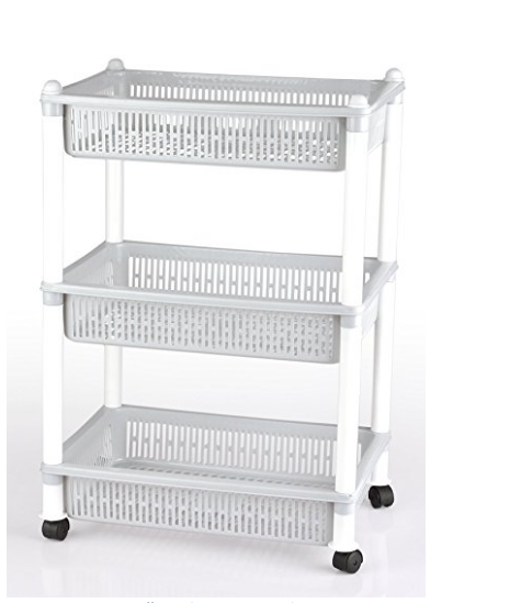 Multi Utility Trolly & Racks - Pvc Material, Single Unit, White Color | Versatile Vegetable & Fruits Storage Solution